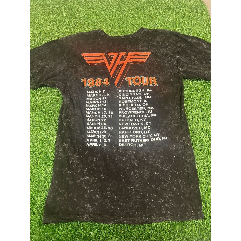 Van Halen Band Shirt Medium Tour Of The World 1984 Men Women T-Shirt Acid Black